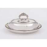 A George V silver entree dish and cover,