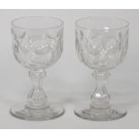 A set of six Georgian-style cut glass ru