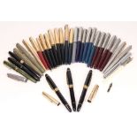 A collection of  various fountain pens,