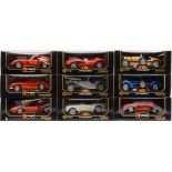 Ten Bburago 1:18 scale diecast vehicles: