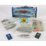 A collection of Tri-ang Minic model ship