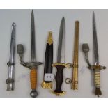 Three German Army and Navy style daggers