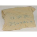 A GWR Hotels white wool blanket 'The Imp