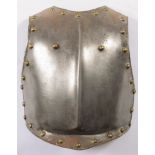 A steel breastplate, with medial ridge a