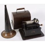 A Edison Gem phonograph:, with brass and