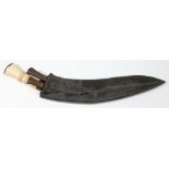 A Malayan kukri, of traditional form wit