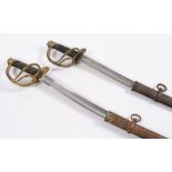 Two unmarked European cavalry swords:, b