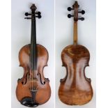 A late 19th century violin; the two-piec
