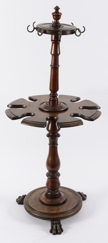 A 19th century mahogany rotating boot an