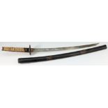 A Japanese wakizashi: with 57cm. unsigne