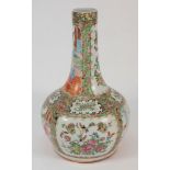 A Canton porcelain bottle vase: of globu