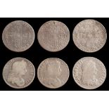 Three Charles II crowns: first bust 1662