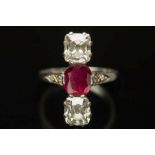 An 18ct white gold, ruby and diamond 'al