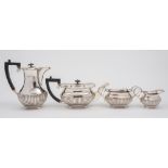 A George V silver four-piece tea service