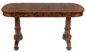 An early Victorian rosewood library tabl
