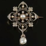 A rose diamond, seed pearl and baroque p