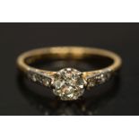 A diamond single-stone ring: the round o