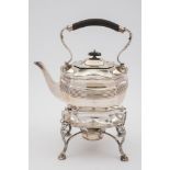 An Edward VII silver tea kettle, stand a