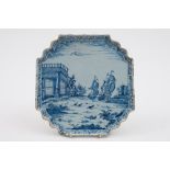 A Dutch blue and white delft plaque: wit