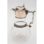 A Victorian  silver mounted glass claret