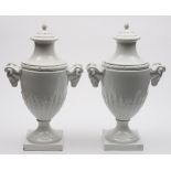 A pair of large Furstenburg white porcel