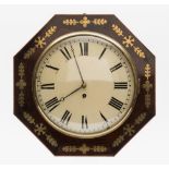 A Regency brass inlaid wall clock: the e