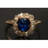 A gold, sapphire and diamond mounted clu