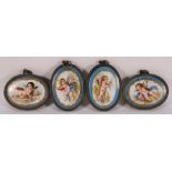 Four French porcelain plaques: each of o