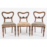 A set of six Victorian carved rosewood d