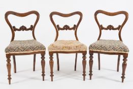 A set of six Victorian carved rosewood d