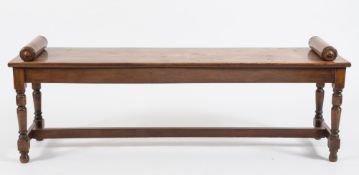 A Victorian mahogany rectangular bench s