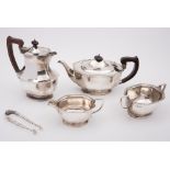 A George V silver four-piece tea service