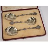 A Victorian silver three-piece fruit ser