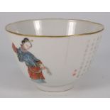 A Chinese porcelain bowl: decorated with