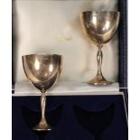 A pair of Elizabeth II silver wine goble