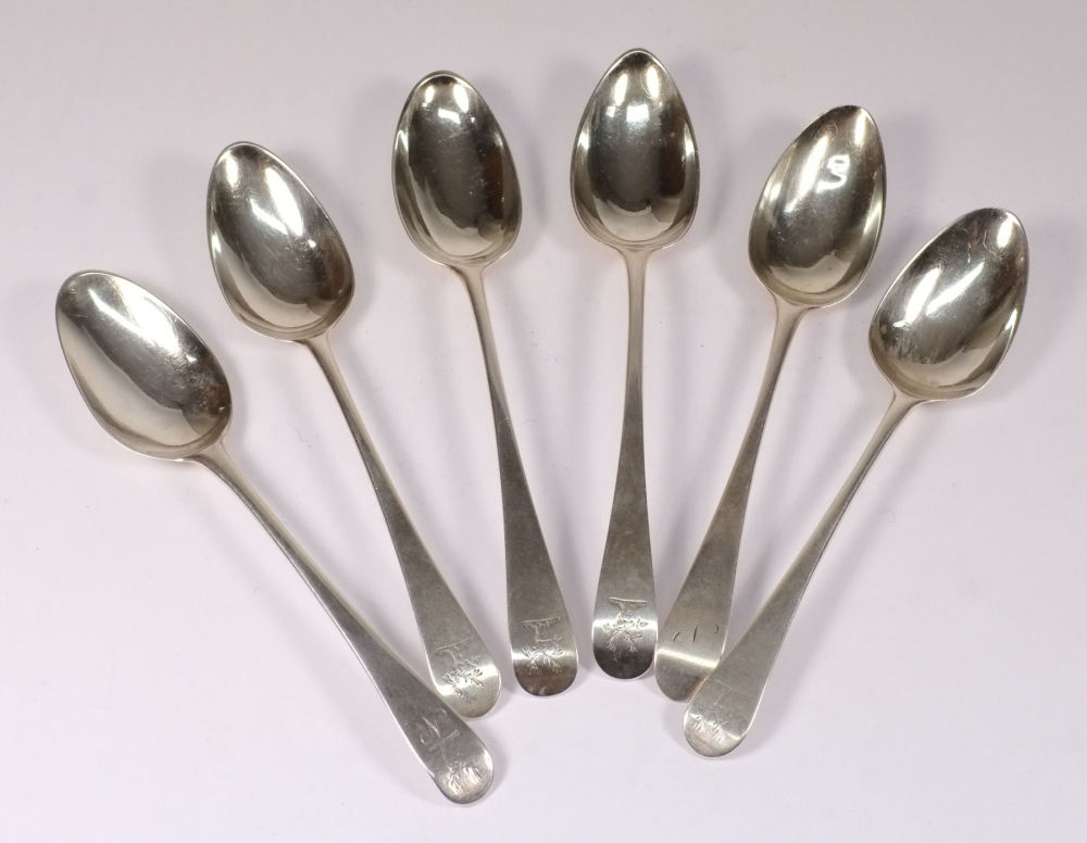 Six George III Old English dessert spoon