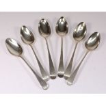 Six George III Old English dessert spoon