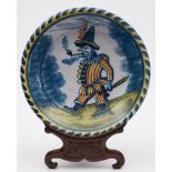 A rare English delftware blue-dash charg