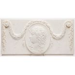 A carved marble plaque: the oval chartoc