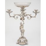 A Victorian plated figural four- branch