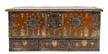 A 19th Century Near Eastern teak and bra