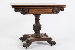 A Victorian rosewood rectangular card ta