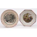 Two 'Flora and Fauna' child's plates: of