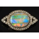 An early 20th century black opal and dia