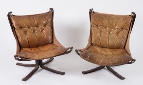 A pair of  1970's Falcon chairs designed