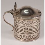 An 18th century silver  drum mustard pot