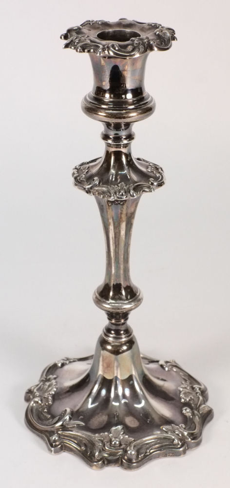 A Victorian silver candlestick, maker He