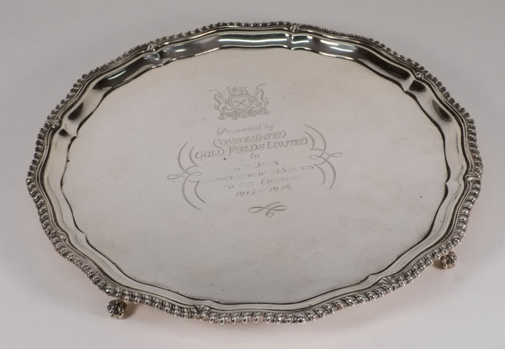 An Elizabeth II silver salver, maker BES