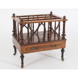 A late Victorian rosewood and inlaid thr