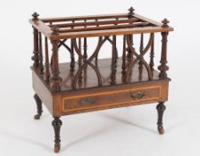 A late Victorian rosewood and inlaid thr